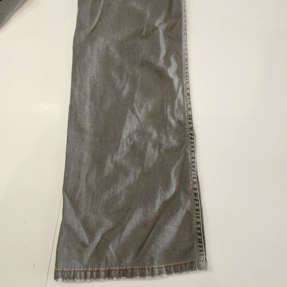 NWOT Woman's Puka Low Rise Gray Denim Boot Cut Jeans W/Red Ribbon Detail Size 28 - Picture 5 of 8